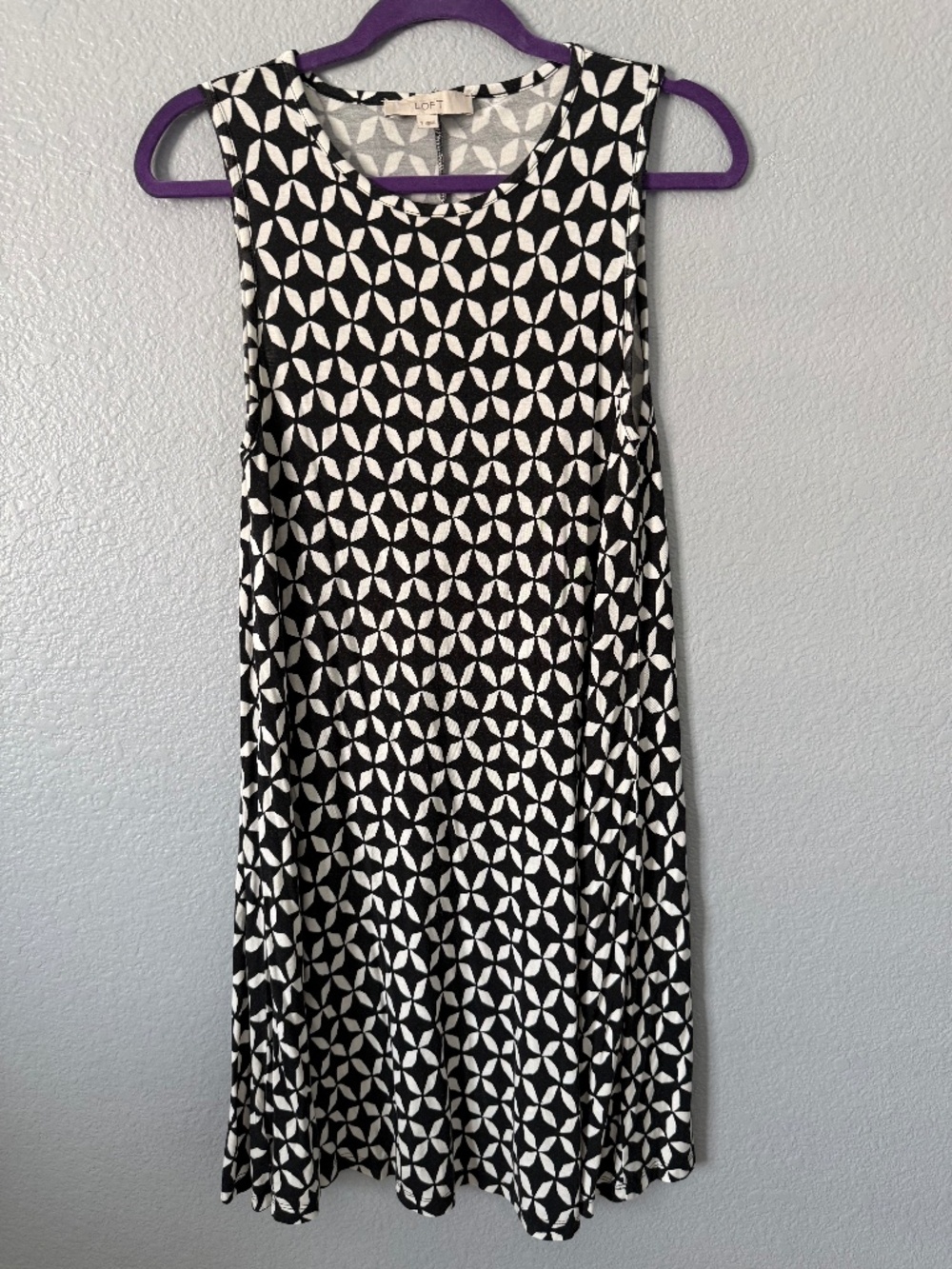 LOFT Black and White Dress Size S
